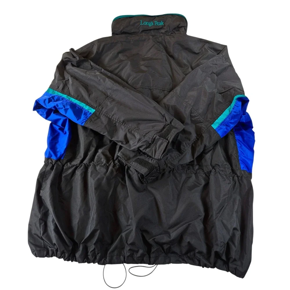 Columbia Sportswear Mens 3XL Windbreaker Jacket Black Blue Teal Vintage